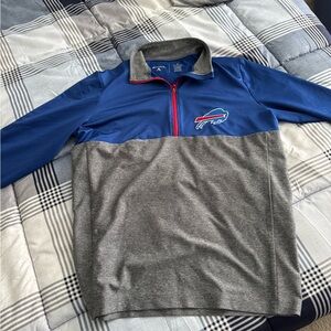 Buffalo Bills Antigua Blue and Gray Half-Zip Men's Jersey size men’s small